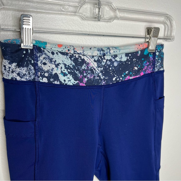 Ivivva Size 12 Girls Crop Leggings Blue - Picture 3 of 8